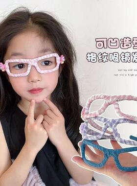 儿童牛仔眼镜框发箍女童2025新款洗脸发夹头箍女孩不勒头高级发卡