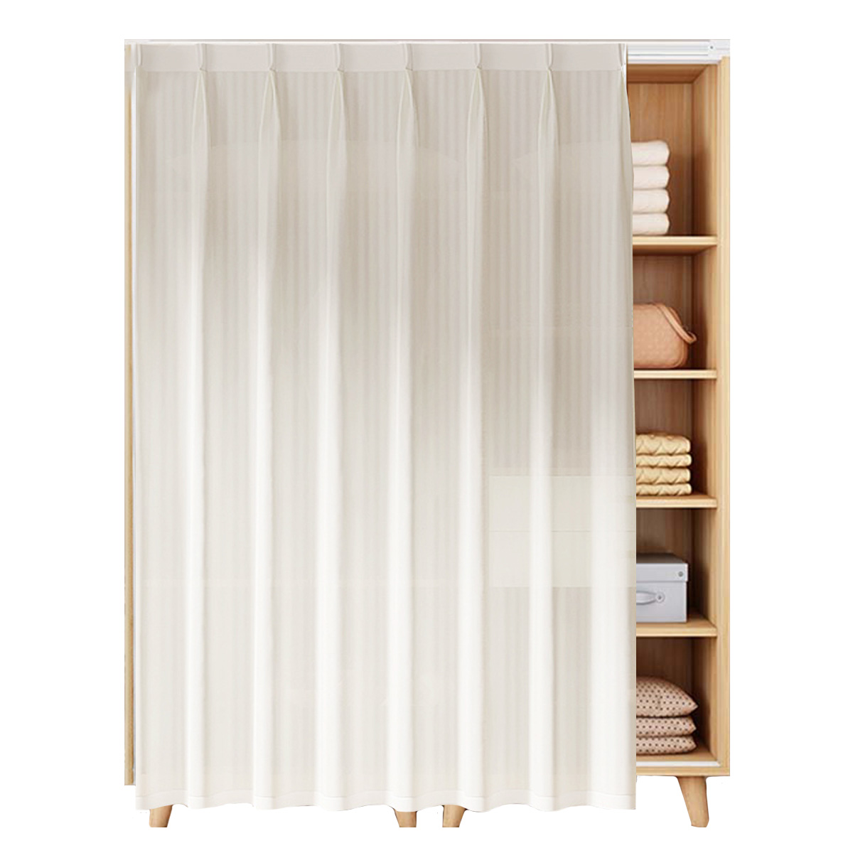 衣柜柜子遮挡免打孔橱柜梦幻帘书柜衣帽间杂物防尘拉帘布帘子,淘宝优惠券,粉丝福利购,淘宝优惠卷