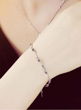 韩版精美紫锆石手饰 简约竹节手链 女士时尚首饰品生日情人节礼物