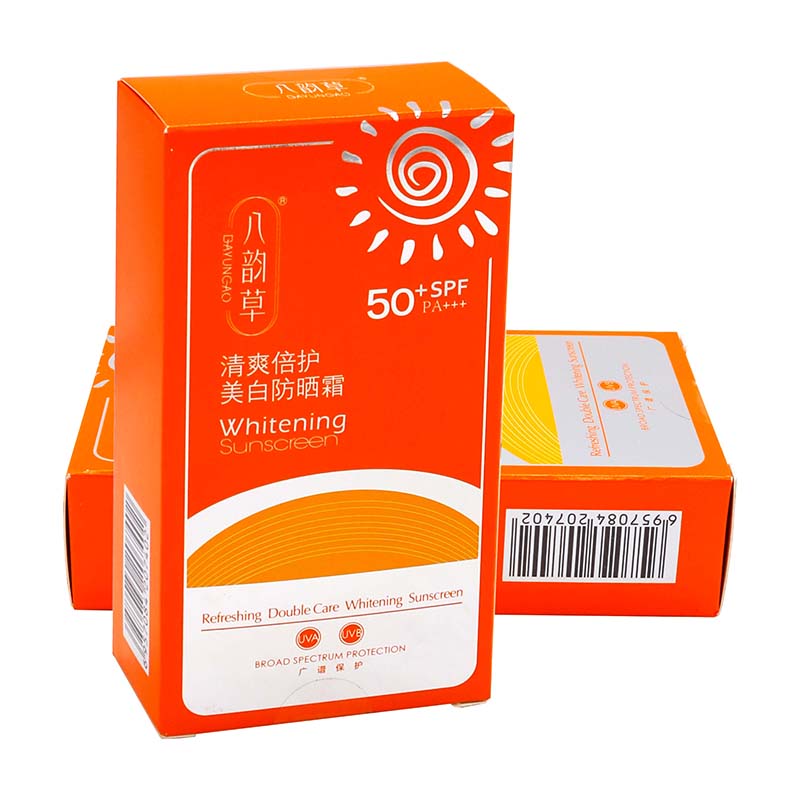 八韵草清爽倍护美白防晒霜50g植物草本精华成人外用美白防晒霜