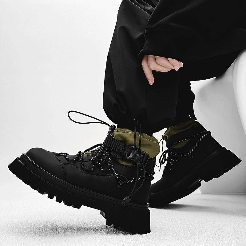 潮牌马丁靴男复古机能风户外休闲工装靴子英伦加绒真皮厚底登山靴,淘宝优惠券,粉丝福利购,淘宝优惠卷