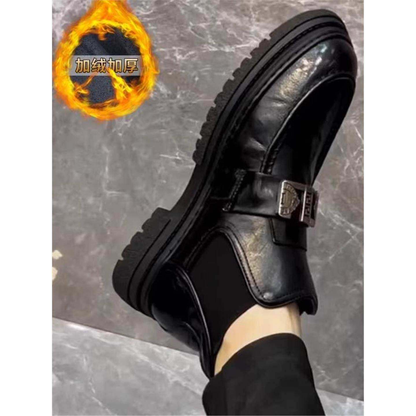 男鞋冬季2026新款纯牛皮休闲豆豆鞋男士软底潮流百搭帅气商务皮鞋,淘宝优惠券,粉丝福利购,淘宝优惠卷