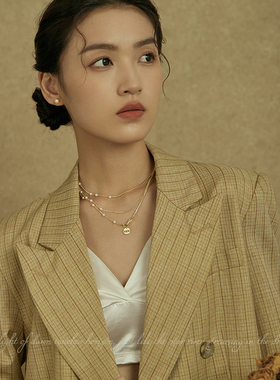 AIR-HORIZON珍珠镀金叠戴女项链