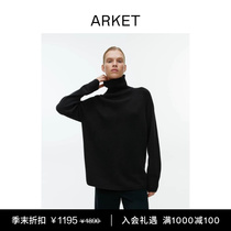 ARKET womens clothing mountain cashmere blend long sleeves high collar sweater black 1195375004