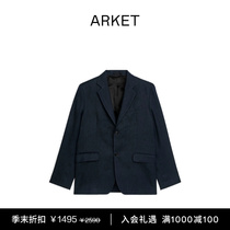 ARKET mens clothing wool hewsuit jacket blue black western suit 1046542001