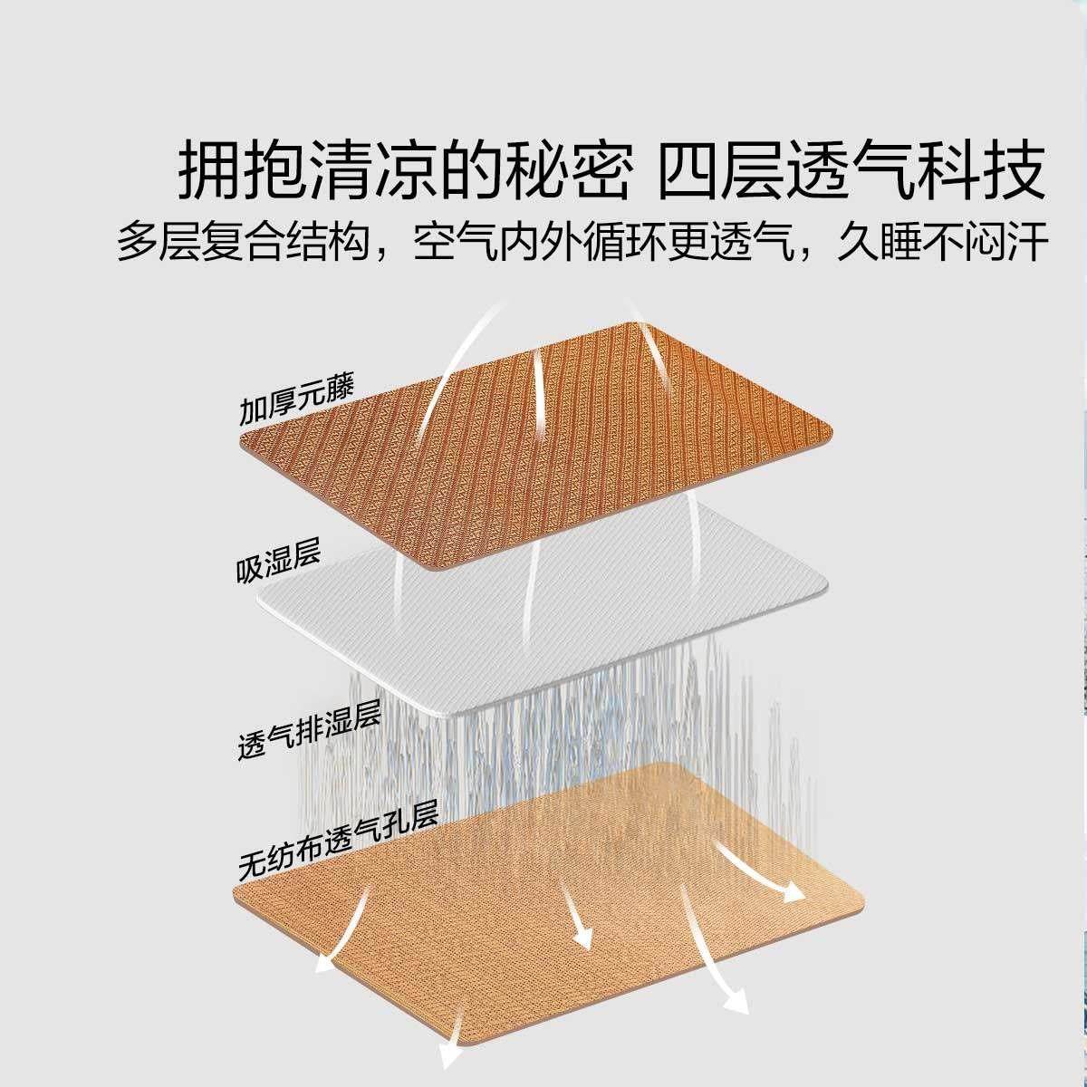 水星家纺凉席A类抑菌加厚元藤席夏季空调席子免水洗床品25年新品,淘宝优惠券,粉丝福利购,淘宝优惠卷