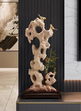 创意太湖石摆件入户门玄关装饰品电视柜高格假山客厅大型落地装饰