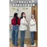 Демисезонные прямые свободные джинсы, штаны, утепленные леггинсы, для формы тела «груша», свободный прямой крой, большой размер, высокая талия, по фигуре