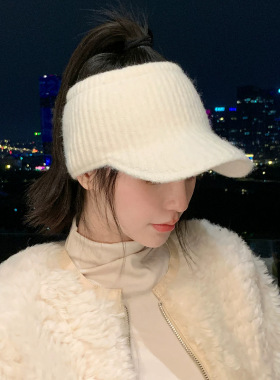 秋冬保暖护耳针织鸭舌帽子女士秋