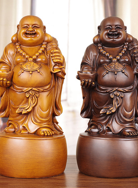 实木中式礼品弥勒佛摆件佛工艺品
