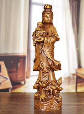 摆件木质菩萨供奉雕塑观音佛像