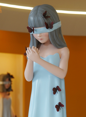 第二原创女孩人物装饰品橱窗