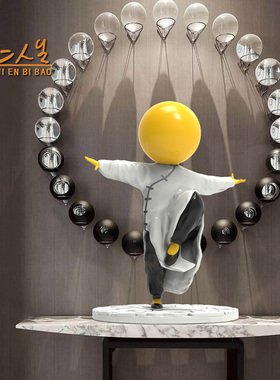 原创功夫中式风电影院落地摆件