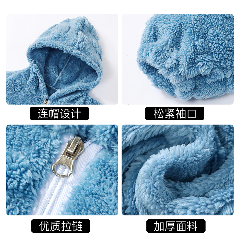 Thickened children's baby coveralls, women's anti-dirty eating bibs, male baby protective clothing, baby autumn and winter outer wear, foreign style reverse dressing