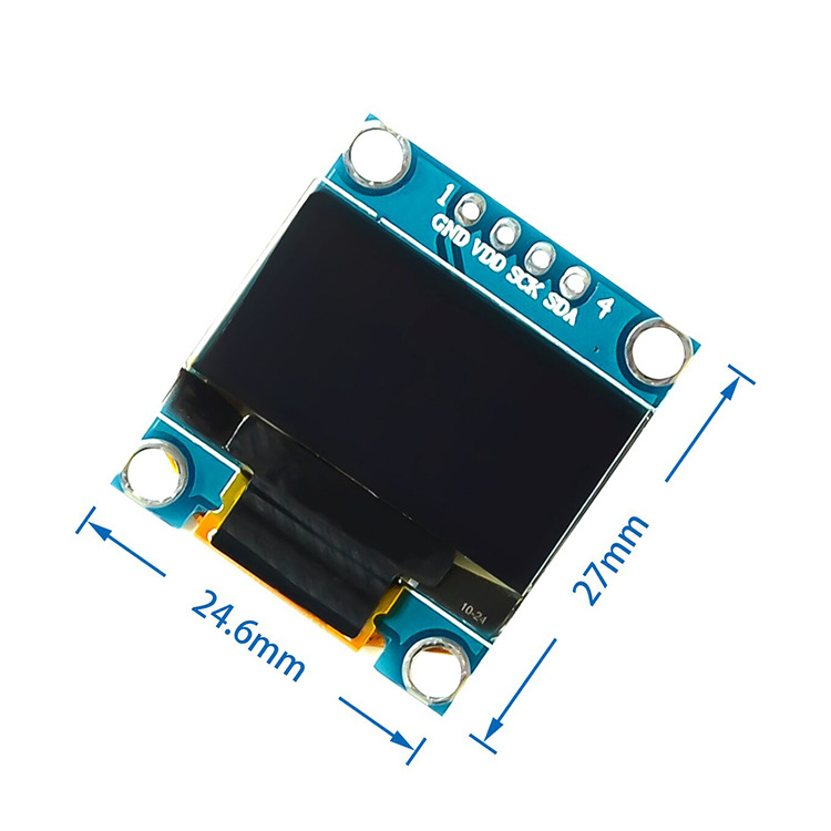 0.96寸IIC SPI串口 蓝色 OLED显示模块 128X64 I2C通信液晶屏 4P - 图0