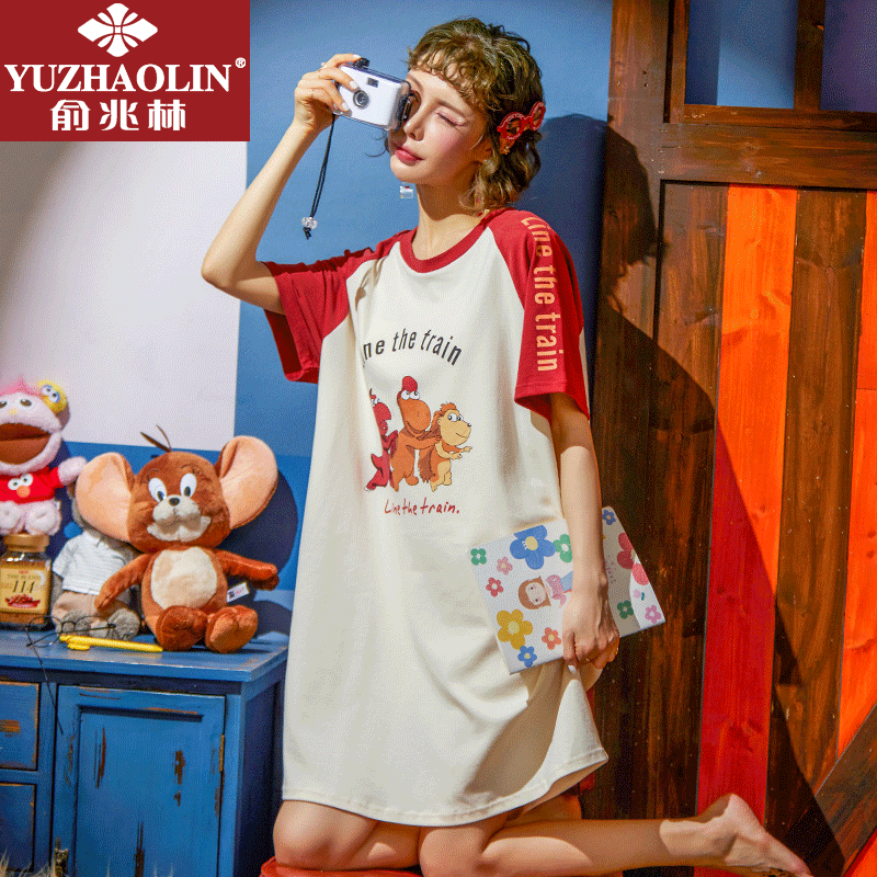 俞兆林夏季纯棉可爱新款孕妇睡裙 俞兆林虹妙睡裙