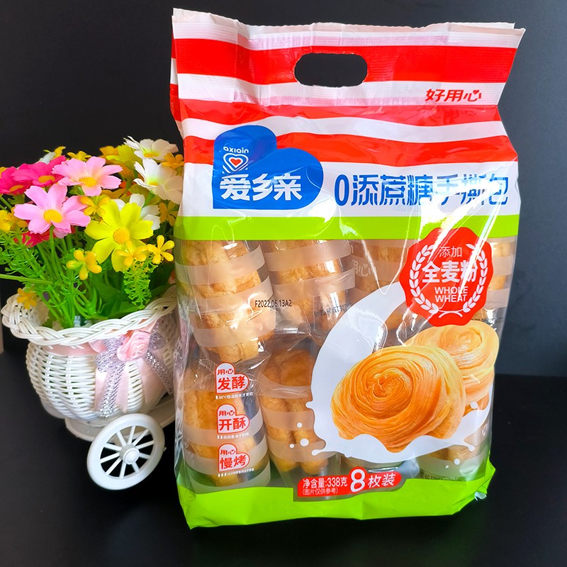 爱乡亲0蔗糖手撕面包338g奶香味原味早餐原味蛋糕休闲休闲小零食