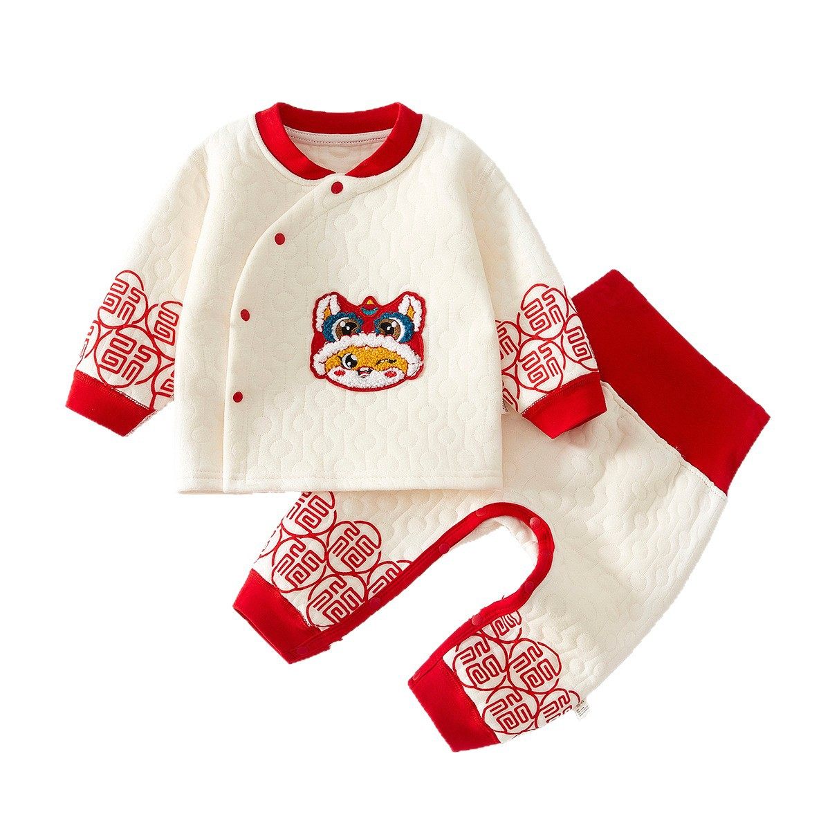 婴儿内衣套装夹棉衣服秋冬季男女宝宝家居服新生儿高腰秋衣保暖,淘宝优惠券,粉丝福利购,淘宝优惠卷