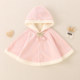 Plush baby hooded windproof cape for outdoor use