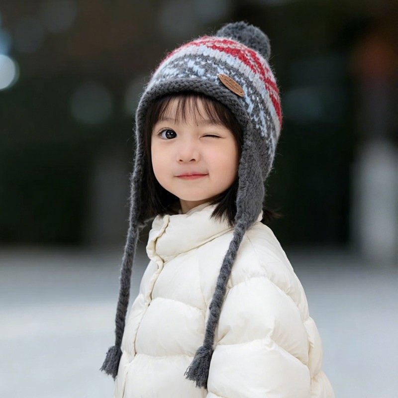 费尔岛风儿童帽子冬季女童毛线帽宝宝针织帽男童护耳防风保暖秋冬,淘宝优惠券,粉丝福利购,淘宝优惠卷