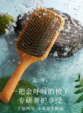 艾诗摩尔桃木纹气垫梳蓬松造型