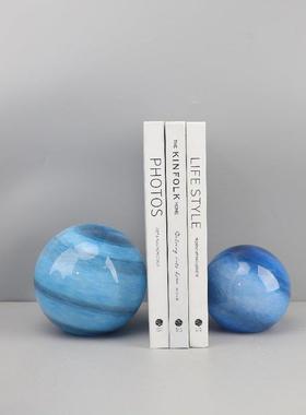 现代简约玻璃星球摆件客厅卧室酒店玄关太阳八大行星桌面装饰摆件