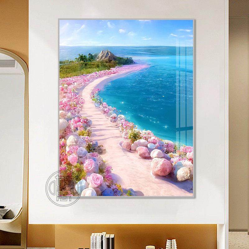 钻石画手工diy玫瑰海岸唯美风景砖石贴画女孩卧室点钻十字绣治愈,淘宝优惠券,粉丝福利购,淘宝优惠卷