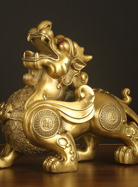 铜貔貅摆件招财办公室家居一对皮丘雌雄聚财新店铺装饰开业礼品