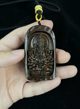 厂家直销沉香木牌子车载挂饰木质文玩礼物雕刻工艺品男女饰品