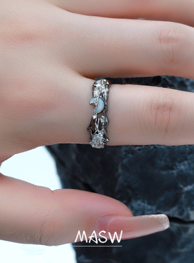 MASW麻秀轻奢日月星辰戒指送礼物