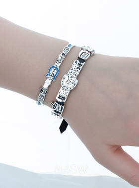 MASW麻秀创意设计涂鸦打工猫手镯