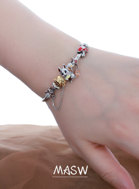 MASW麻秀萌趣可爱小松鼠手镯礼物