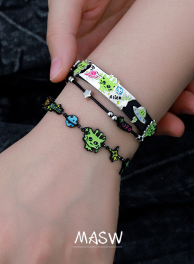 MASW麻秀嘻哈个性外星猫猫手链