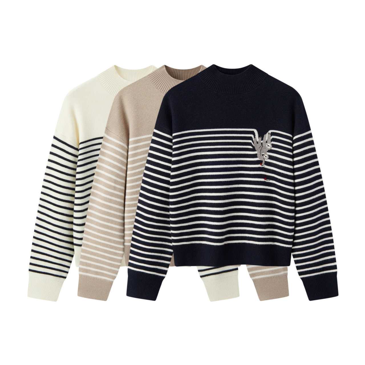 森柔毛衫|商场同款森马中国国家地理系列毛衣女2025冬新款条纹衫,淘宝优惠券,粉丝福利购,淘宝优惠卷