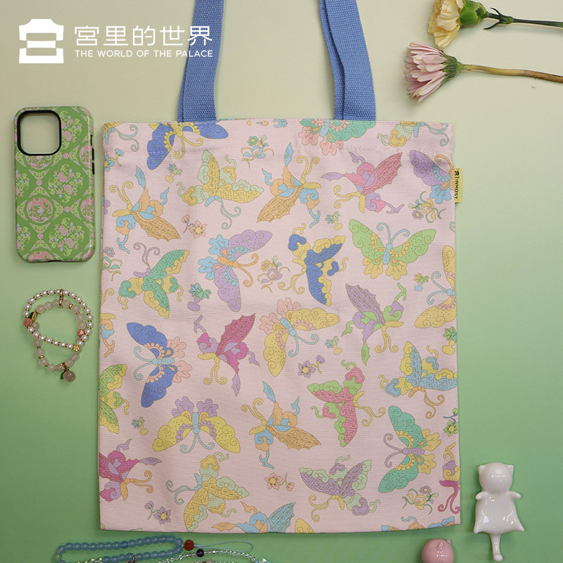 故宫文创宫里的世界百福彩蝶帆布包袋收纳袋生日礼物生日礼物,淘宝优惠券,粉丝福利购,淘宝优惠卷