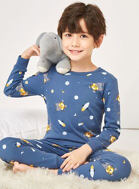 儿童秋衣套装纯棉男童女