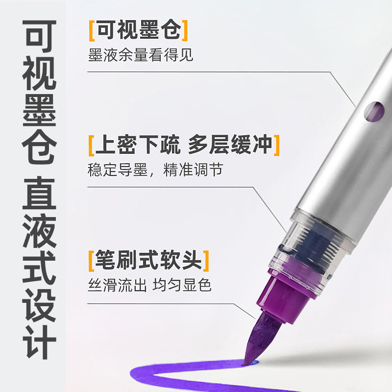 NATAMI奈多美直液式丙烯马克笔软头双头双色小学生美术专用幼儿园画画笔儿童无毒彩色笔不脏手可水洗水彩笔,淘宝优惠券,粉丝福利购,淘宝优惠卷