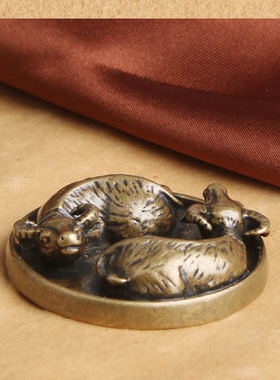 复古创意纯铜扭转乾坤摆件