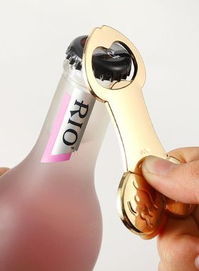 创意金属趣味好玩随身啤酒瓶开起子开瓶器钥匙扣挂件饭店开业礼品