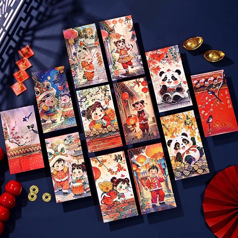 2025新款蛇年卡通钱袋春节可爱财神爷过年小孩儿压岁钱利是封红包