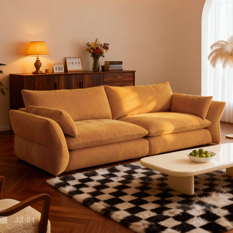 艺潮匠2025新款多巴胺风小户型客厅雪尼尔绒可拆洗布艺沙发格拉朵 - 图3