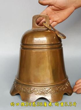 铜铃铛铜钟挂饰清脆寺庙大号敲钟黄铜风铃挂件铜工艺品仿古铜风铃