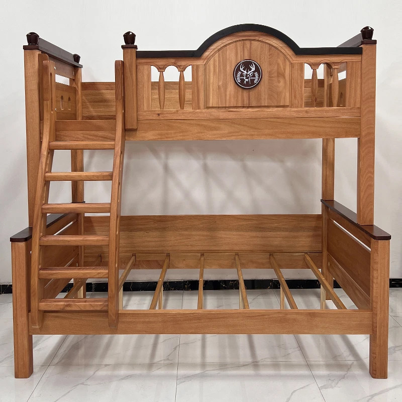 上下床铺双层床红檀木高低床北欧全实木两层床高低床子母床儿童床,淘宝优惠券,粉丝福利购,淘宝优惠卷