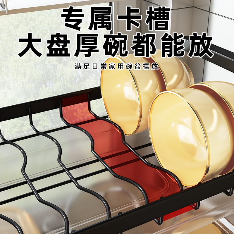 厨房置物架碗碟沥水架家用台面多功能放碗架餐具碗柜碗盘筷收纳盒-图2