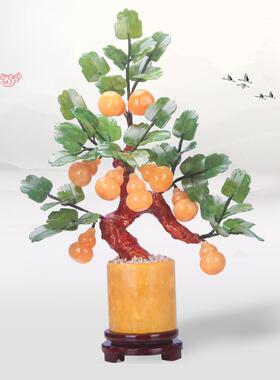 天然玉石雕刻葫芦盆景客厅家居饰品玉器工艺品风水新中式摆件