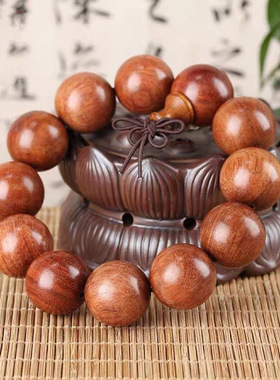 缅甸花梨木手串佛珠手链男士红木文玩海南黄花梨手串情侣饰品佛珠