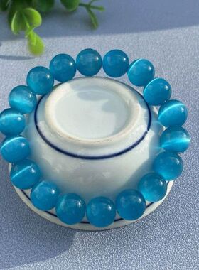 深蓝色猫眼石水晶手链转运珠百搭手饰品水晶手串工厂直销现货批发