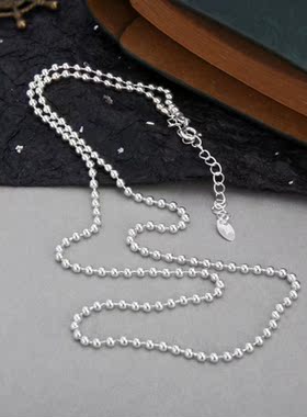 s925纯银圆珠项链女个性百搭简约