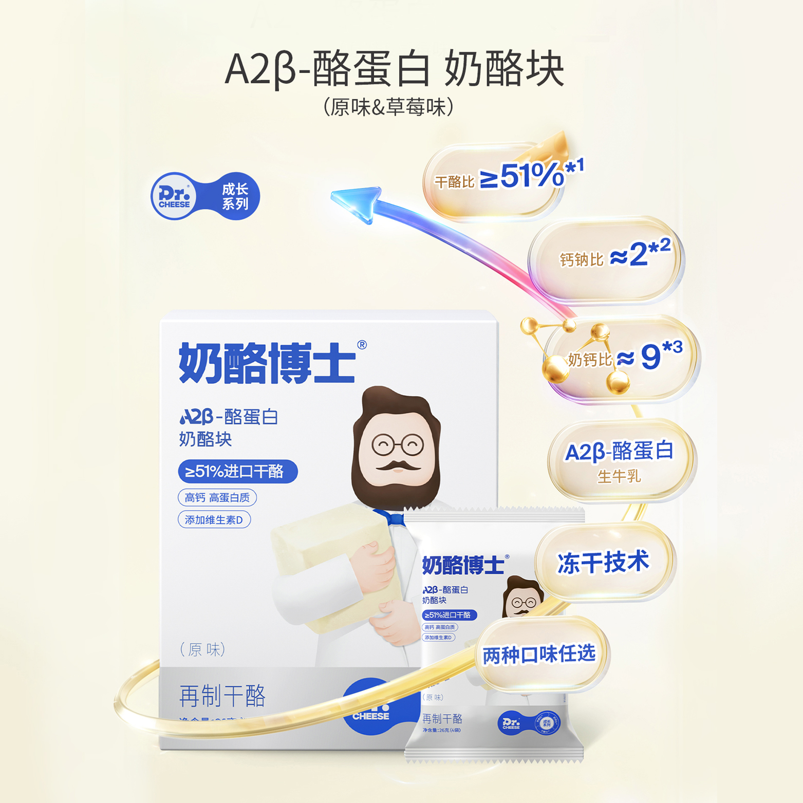 奶酪博士冻干奶酪块宝宝儿童零食高钙即食干酪营养4盒_奶粉_辅食_营养品_零食