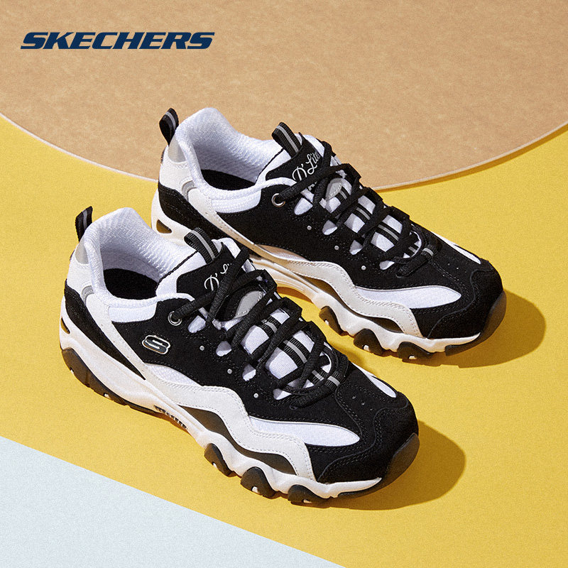 skechers老爹经典黑白休闲厚底女鞋 skechers英特斯博板鞋/休闲鞋